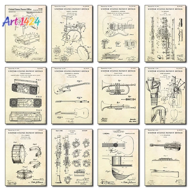 特許取得済みのヴィンテージ楽器、アコースティックギター、折り - Picture Of Musical Instrument のレビューと価格