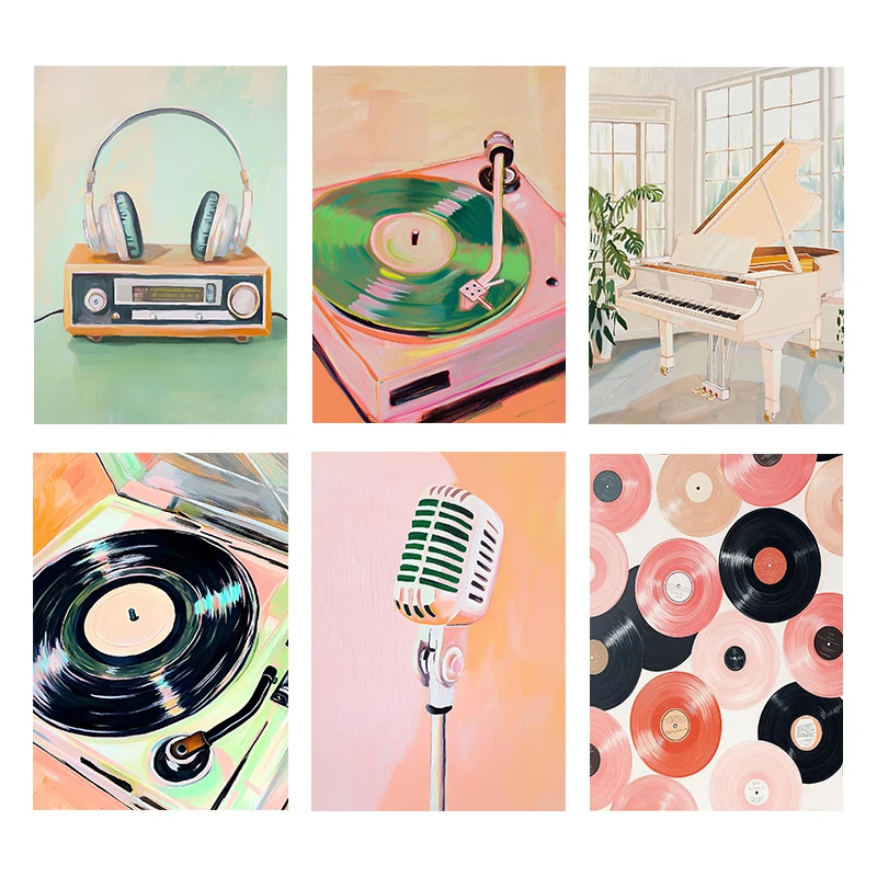 （フレームなし）レトロな音楽アートポスター、レコードプレーヤ - Soprano Recorder Plastic のレビューと価格