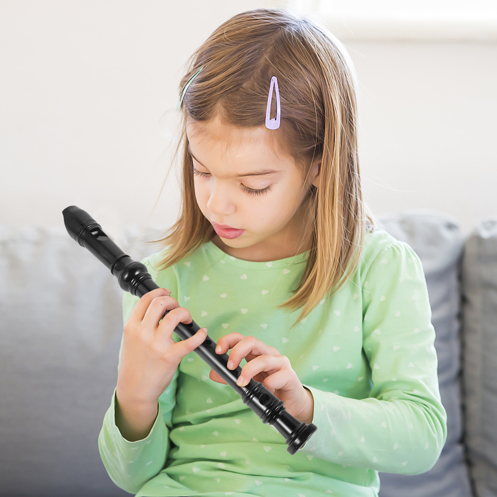 8穴の黒色透明ABS製リコーダー。子供や初心者向けのソプラノ - Soprano Recorder Plastic のレビューと価格